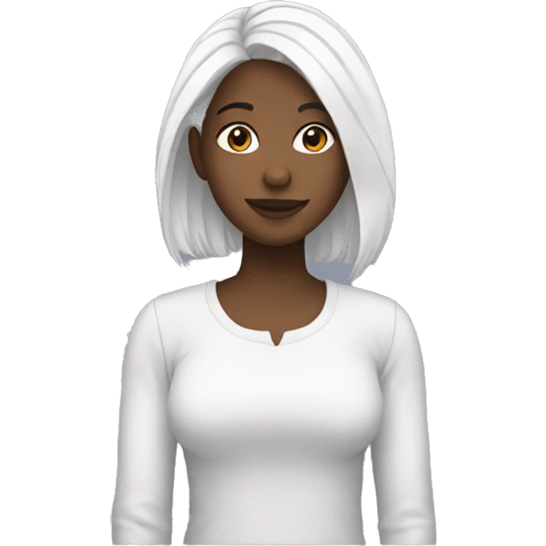 Girl with white hair  emoji