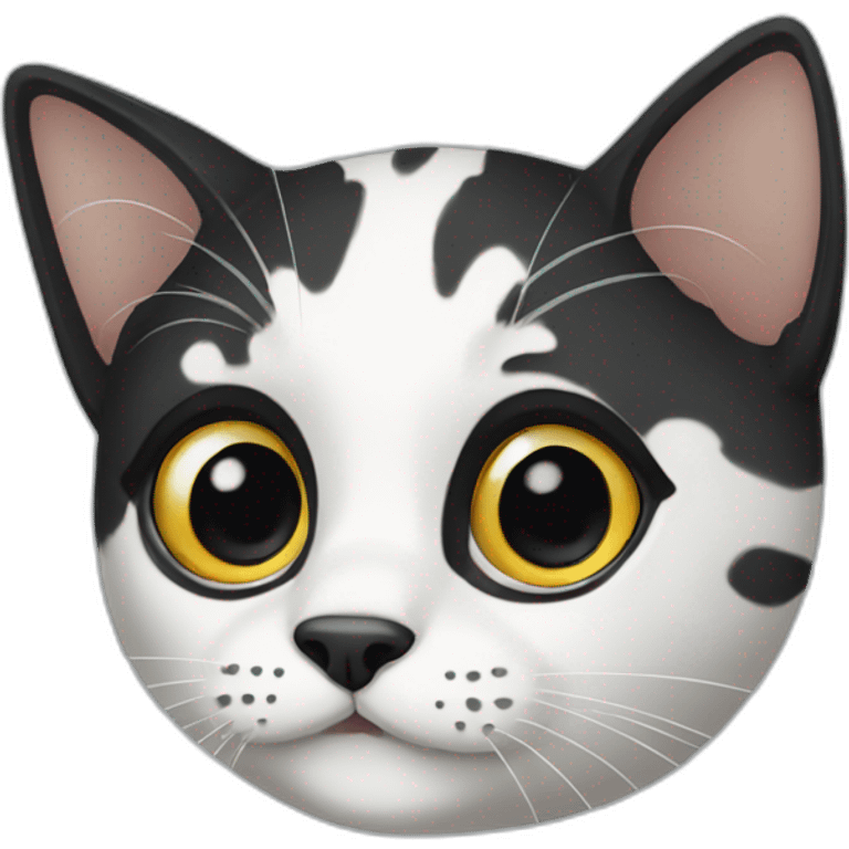 white black spotted cat emoji