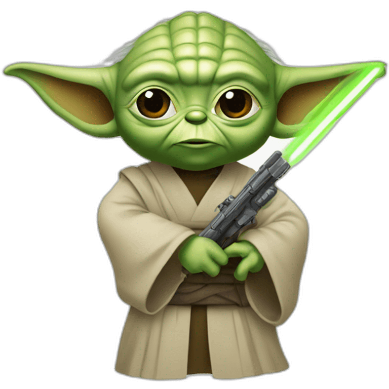  Yoda avec une arme emoji