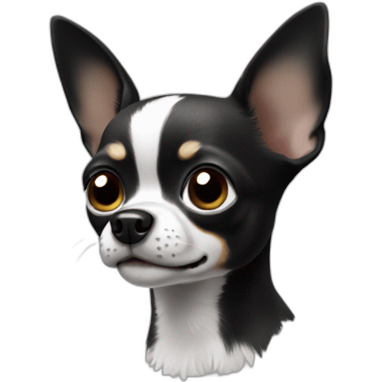 Chihuahua black and white emoji