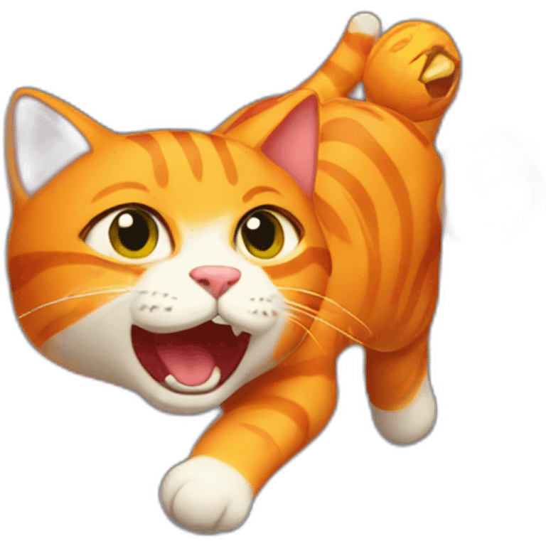 Orange cat attack emoji