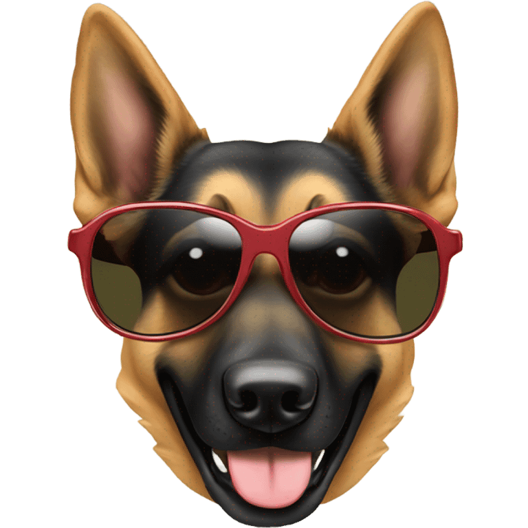 German shepherd with sunglasses emoji