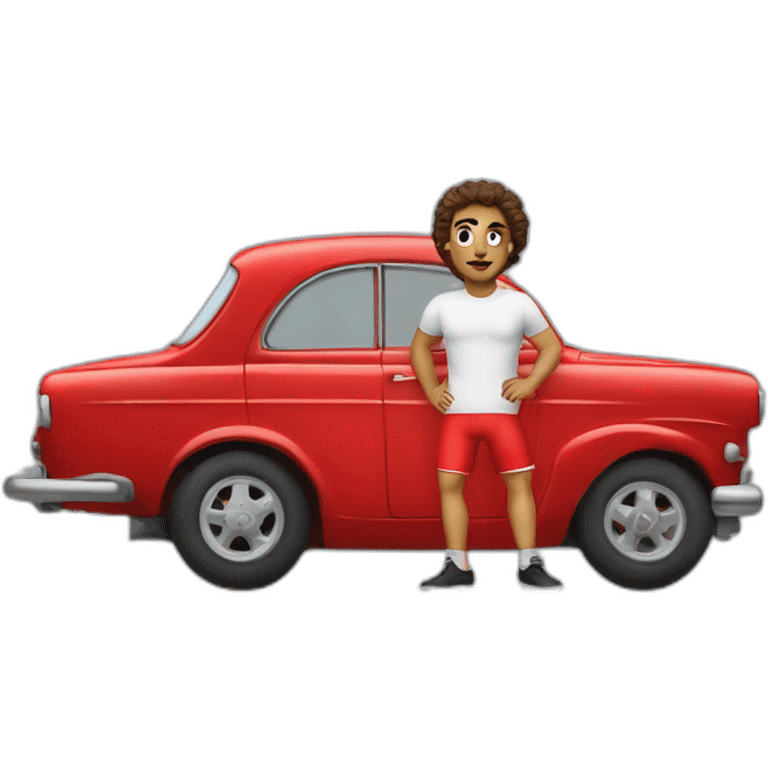 Un tunisien boxeur avec une belle voiture emoji