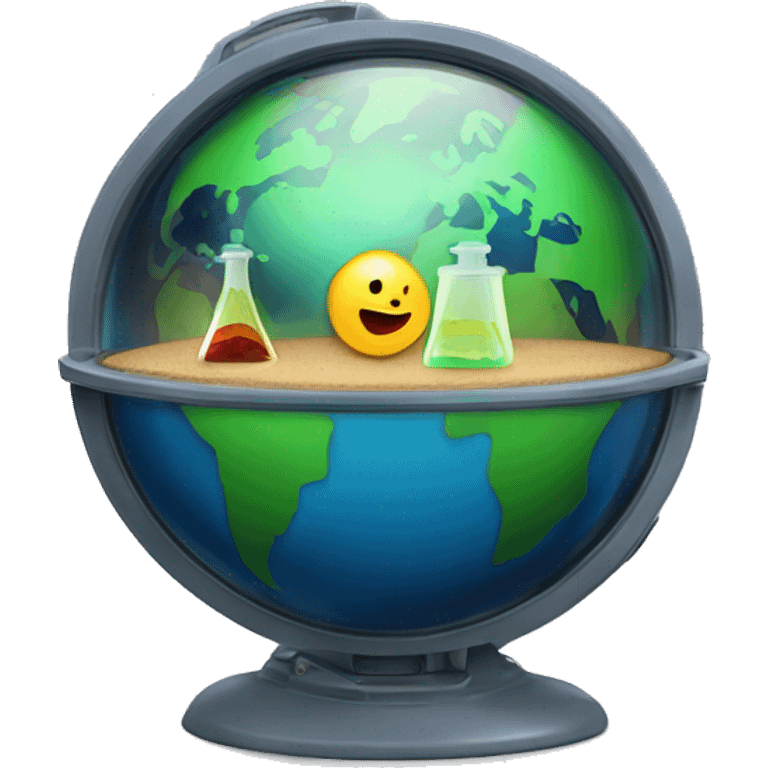 planet earth inside scientist's lab container emoji