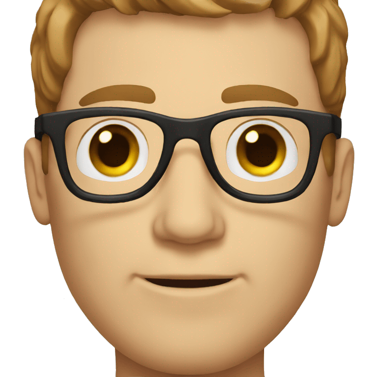 a white man with glasses and brown hair emoji