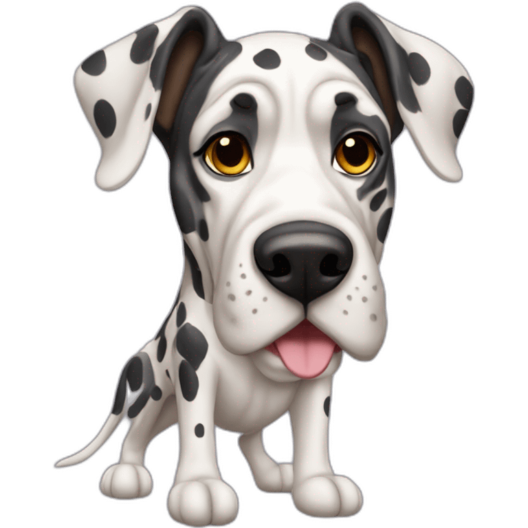 Harlequin Great Dane Dog Full Body emoji