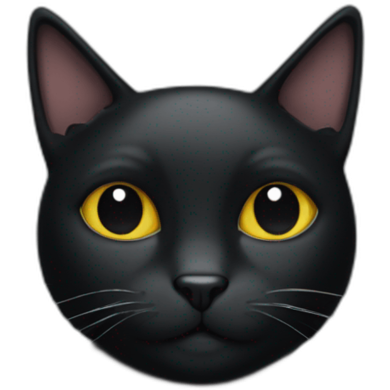 Black cat with one White dot under head  emoji