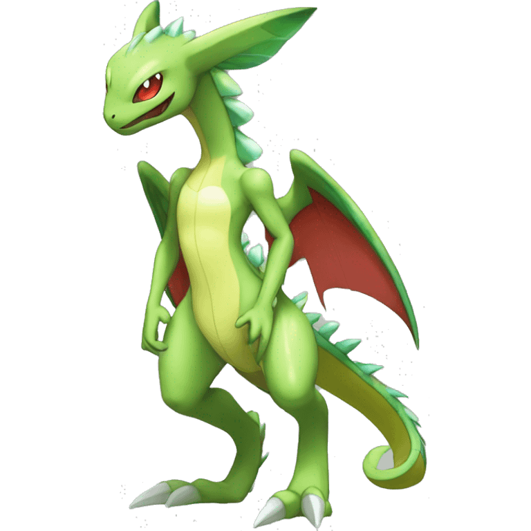 Anthro Cool Edgy Legendary Colorful Shy Shiny Fakemon-Pokémon-Flygon-Fantasy-Creature With Full Body Detailed High Quality emoji