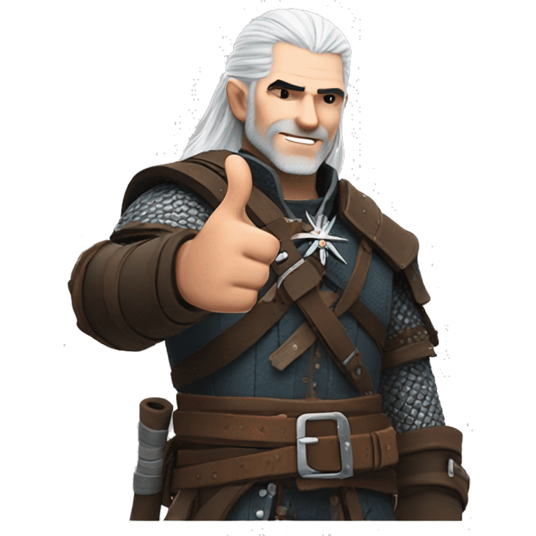 geralt of rivia, thumb up emoji