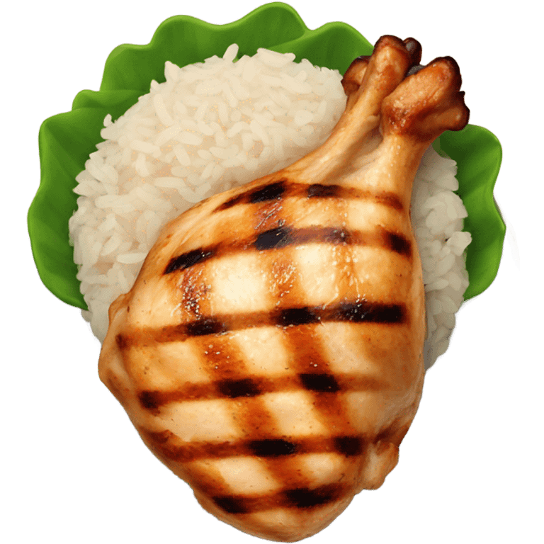 Grilled chicken and rice emoji