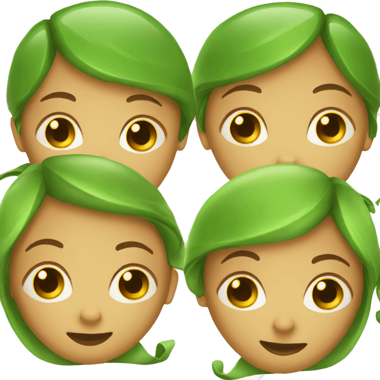 Two girls in a pea pod emoji