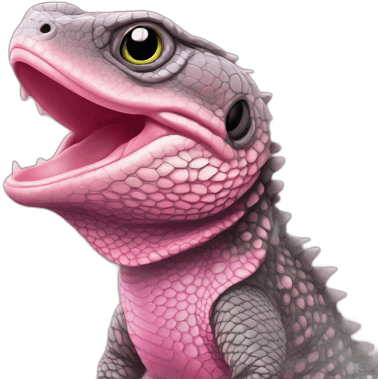 tegu lizard pink with big jowls emoji