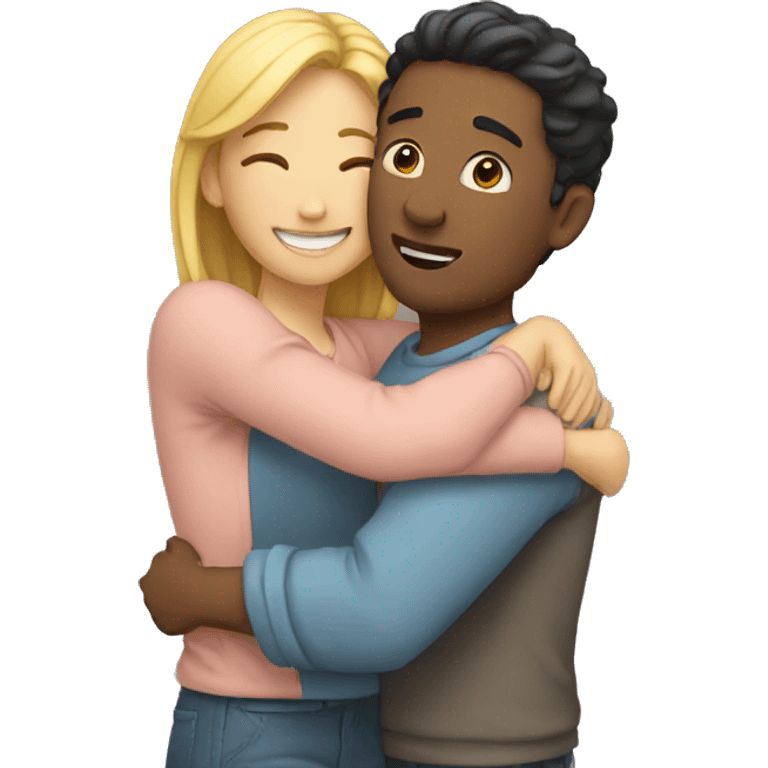 two people hugging each other emoji