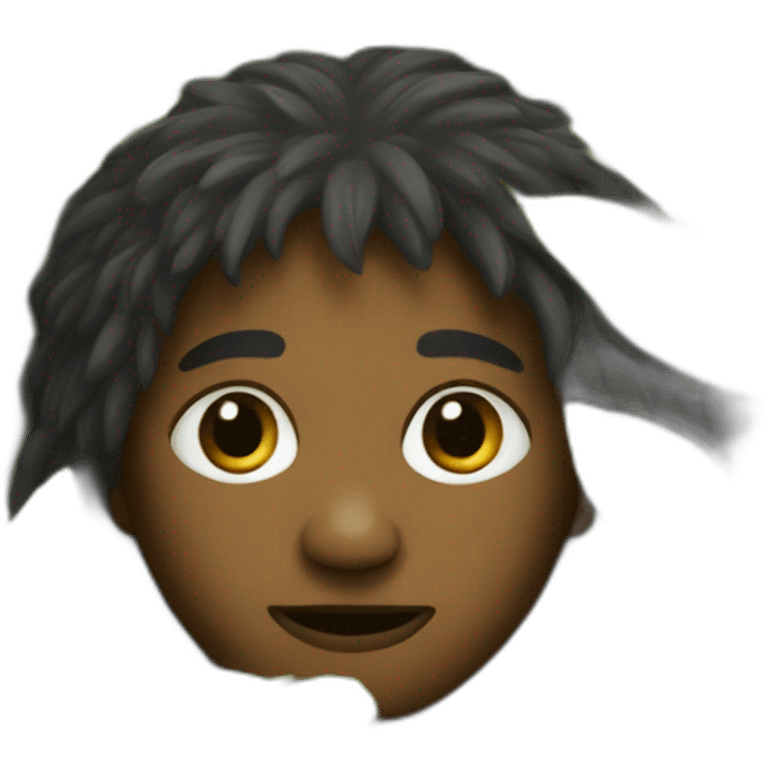 Aborigine hiding in the bushes emoji