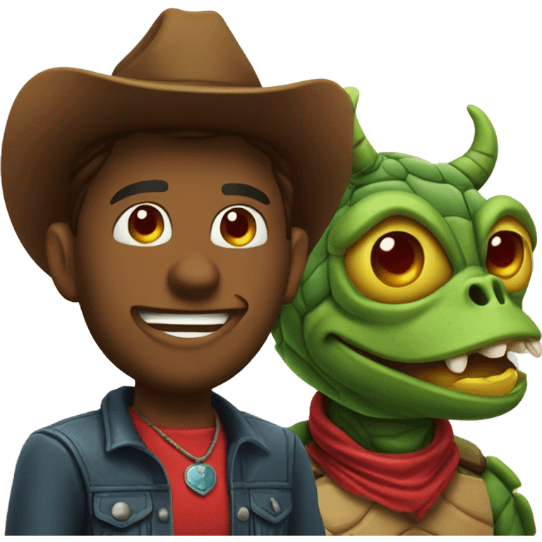 cowboy devil and turtule emoji emoji