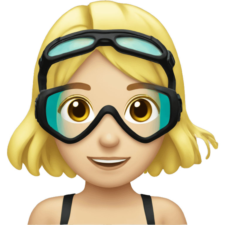 Blond Girl snorkelling  emoji