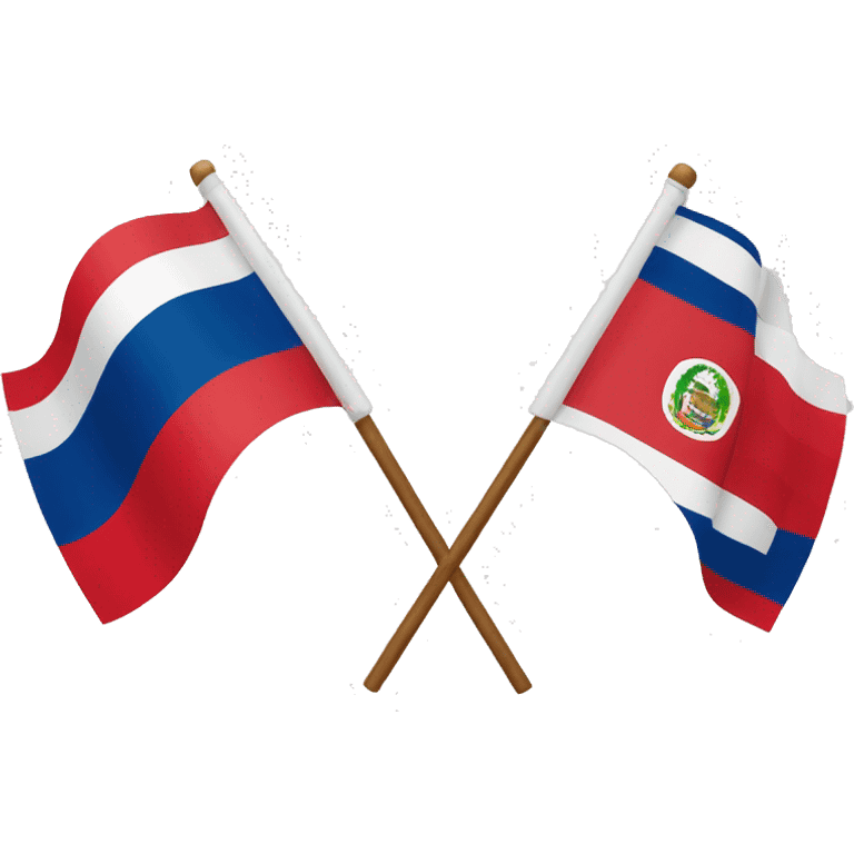 two flags crossed peru and costa rica emoji