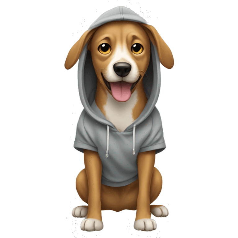 Dog whearing a hoodie emoji