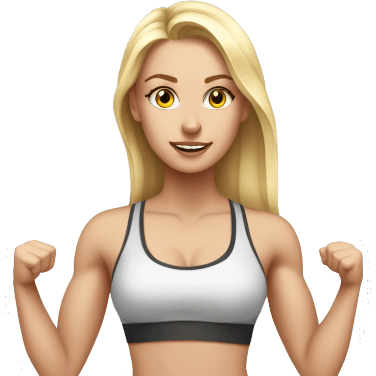 gorgeous white girl working out in gym emoji