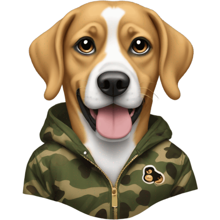 Dog wearing Bape emoji