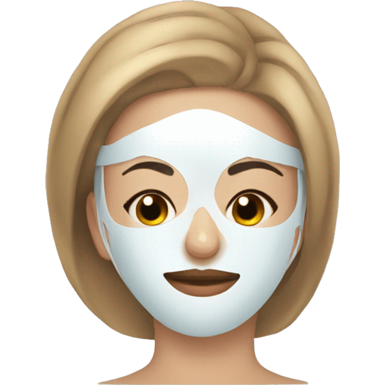 Lady with face mask spa beauty full face relaxing emoji