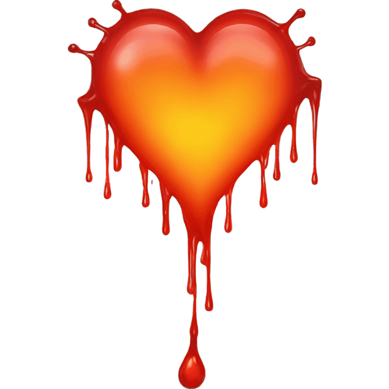 bleeding red heart glowing red-orange emoji