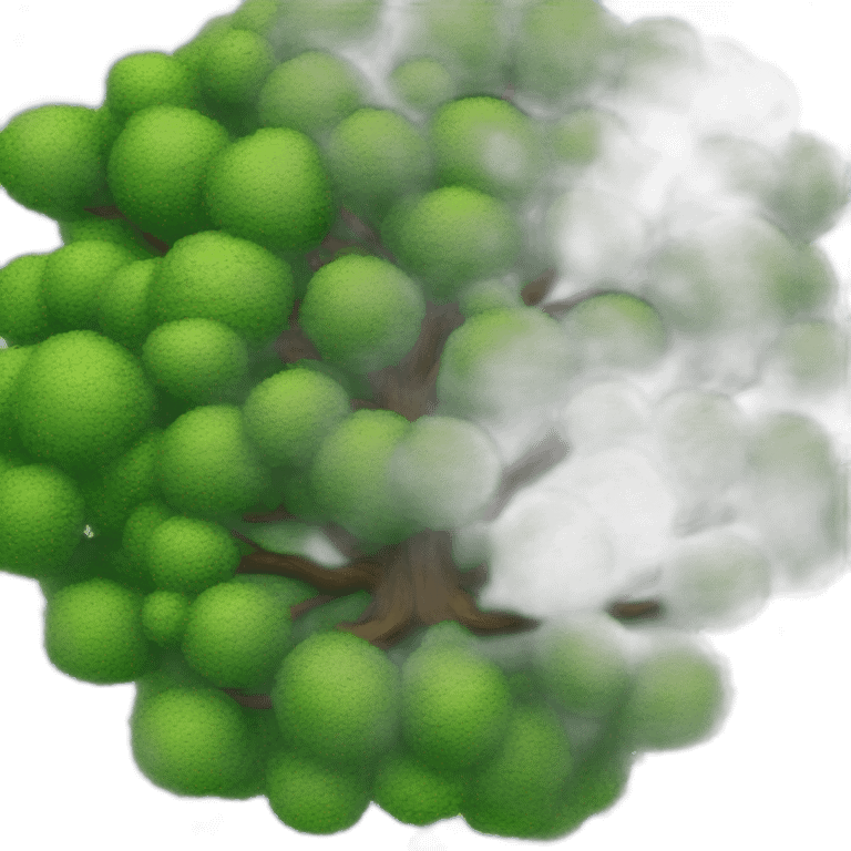 Tree as seen from the sky, looked down from the top, simplified and photorrealistic emoji