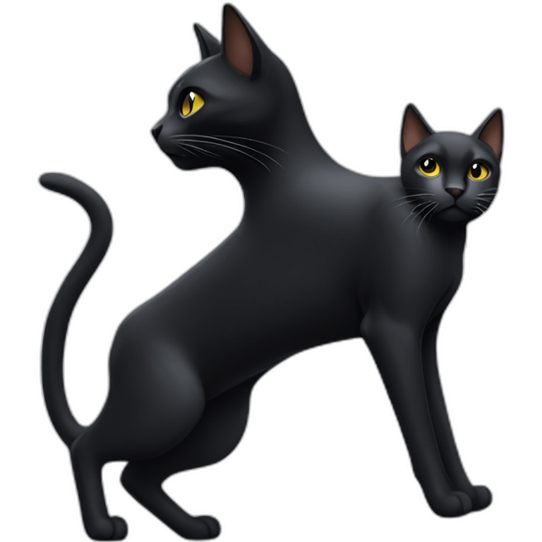 Sleek athletic black cat emoji