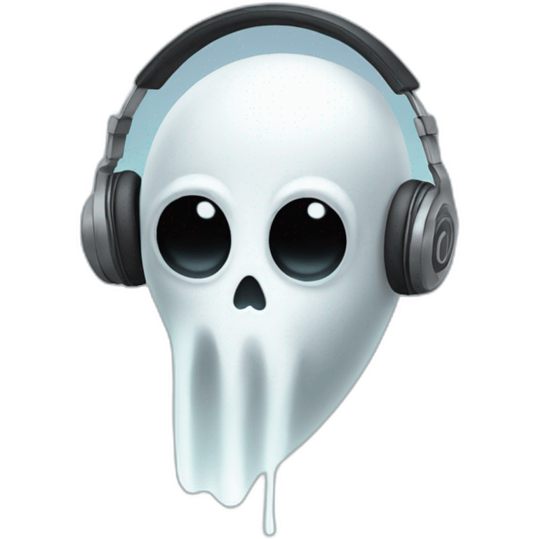 Cool Ghost with a headset emoji