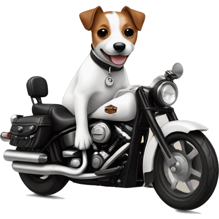 jack russell riding harley davidson emoji