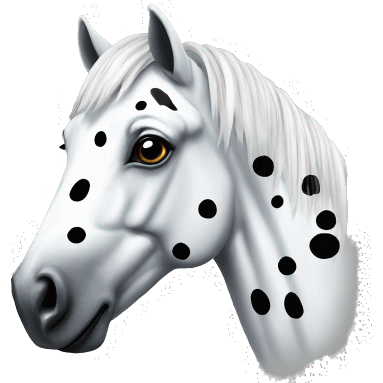 White horse covered with black spots emoji