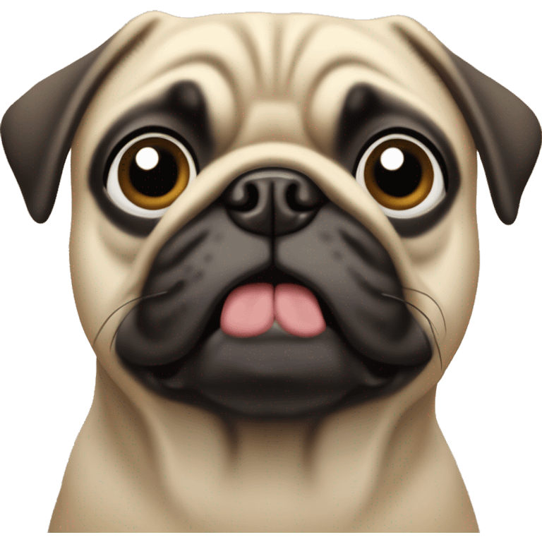 pug dog with wide open eyes emoji