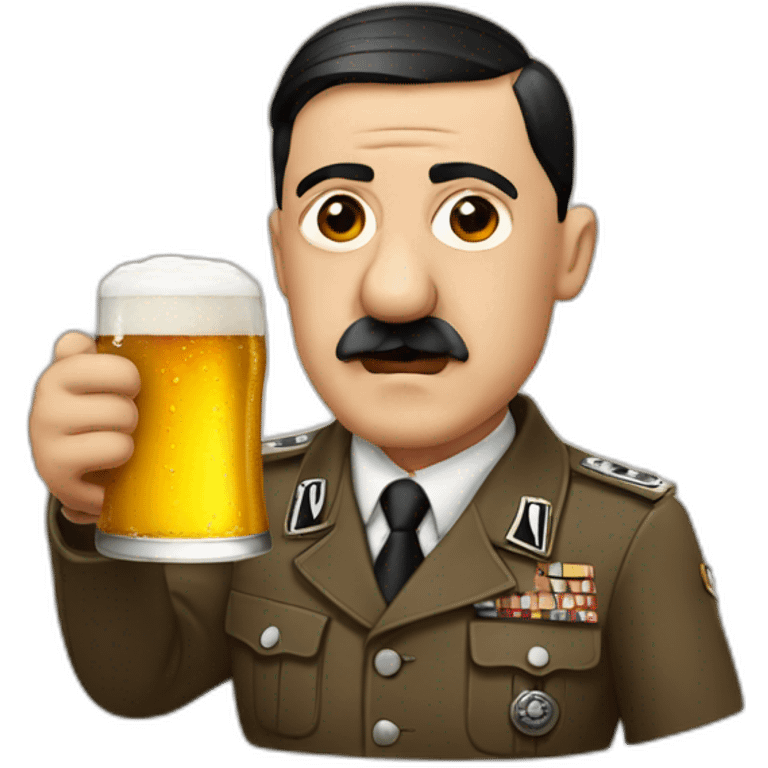 Hitler drinking beer emoji