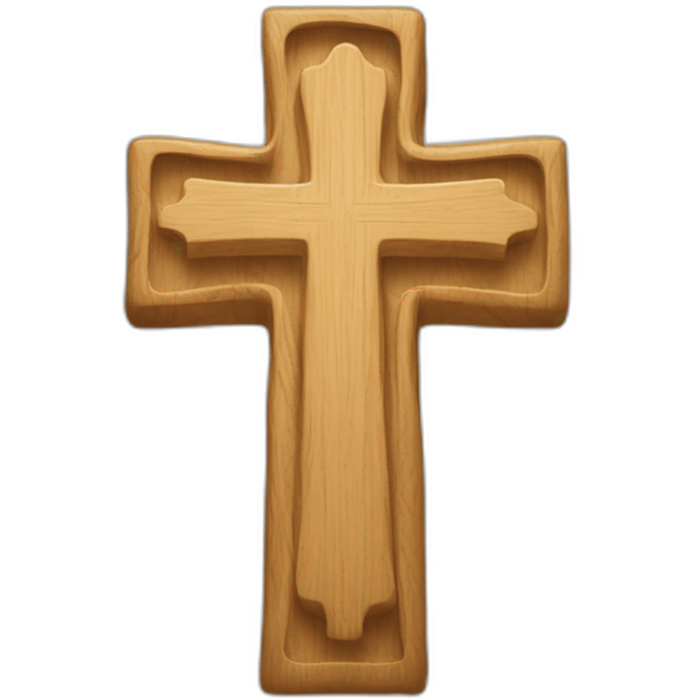 simple coptic cross in light wood emoji