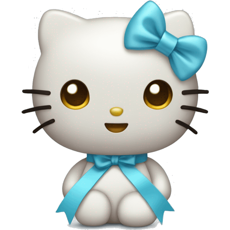 Hello Kitty with a light blue ribbon emoji