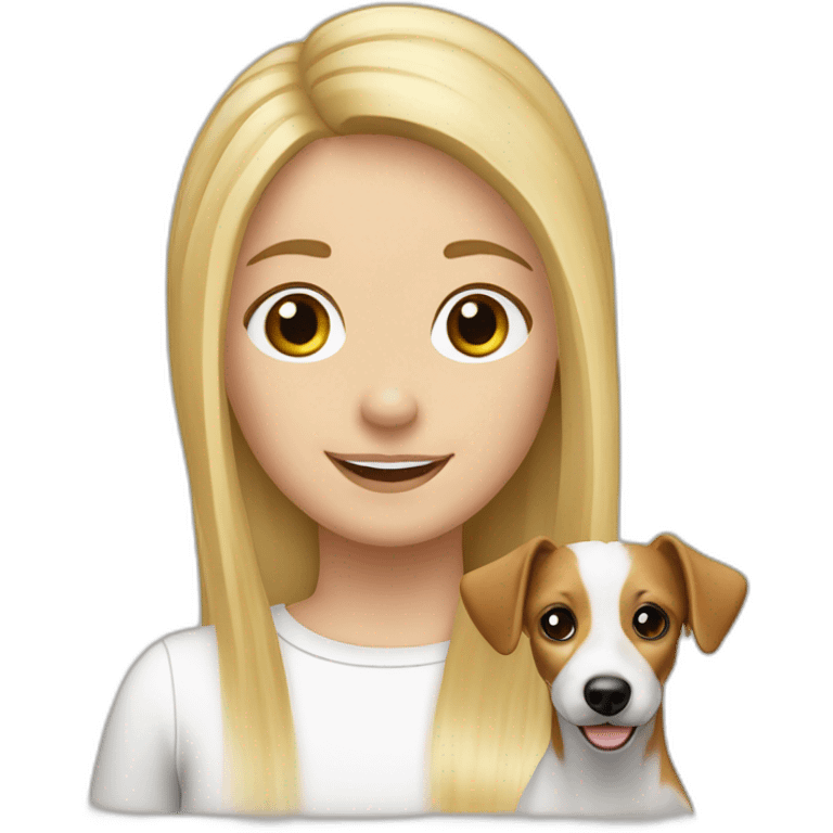 jack russel and girl with flowing blond hair emoji