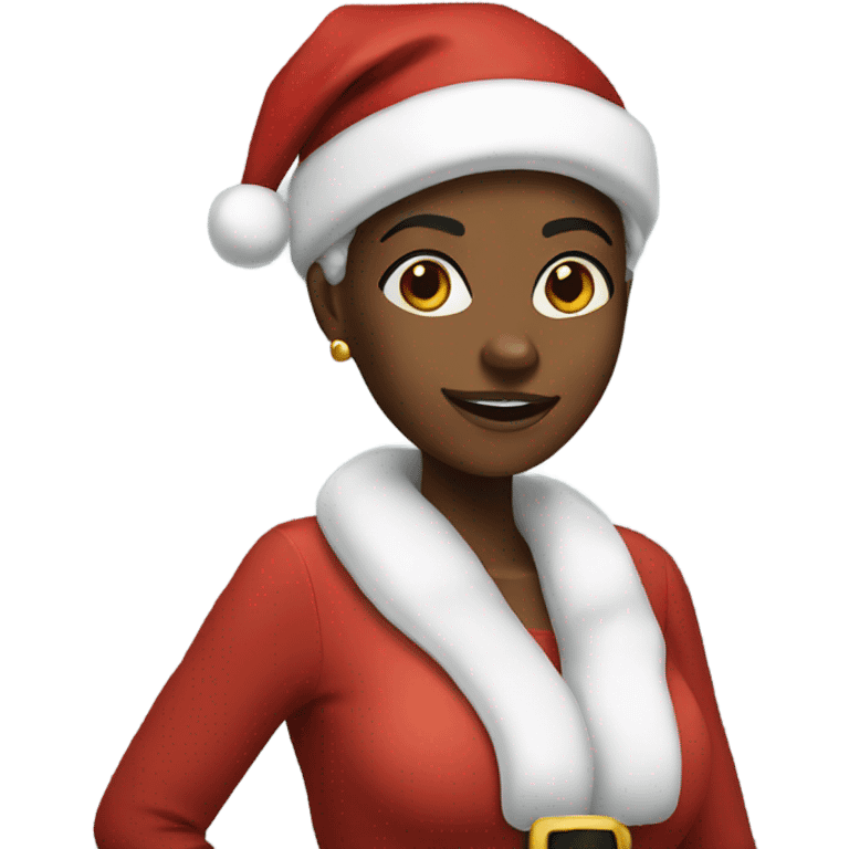 Black female santa emoji