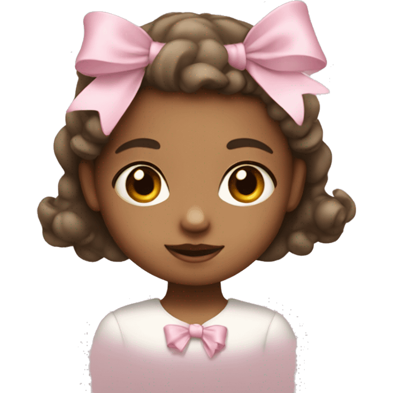 little girl with light pink bow emoji