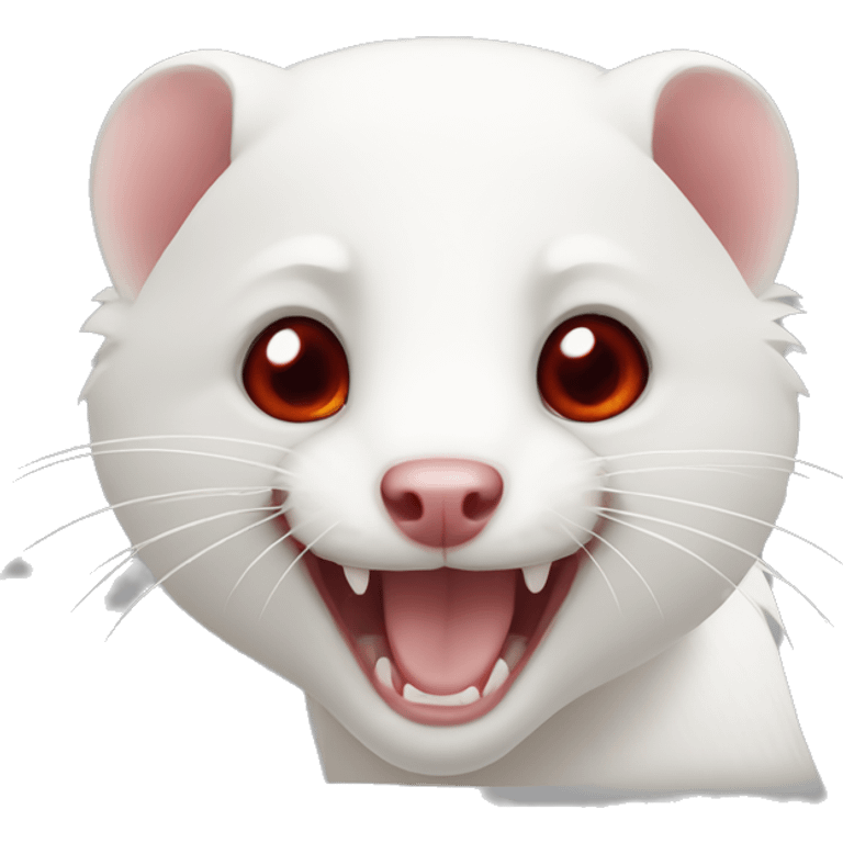 white ferret red eyes one ear emoji