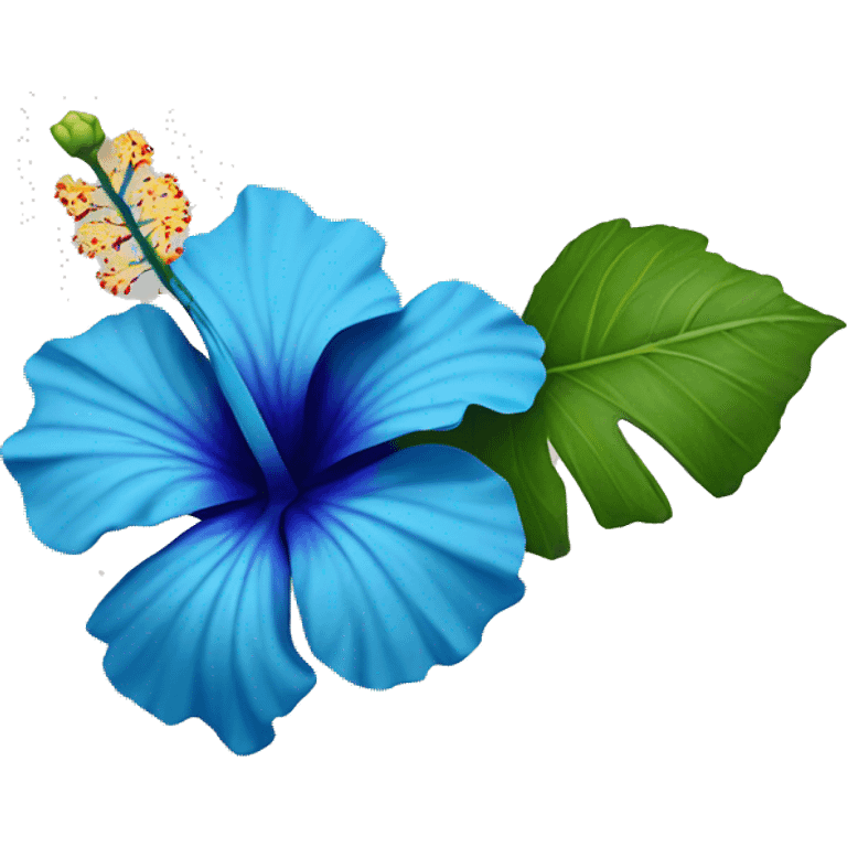 Blue hibiscus flower emoji