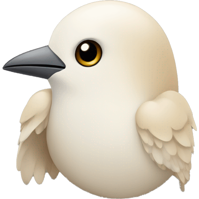 White and beige bird emoji