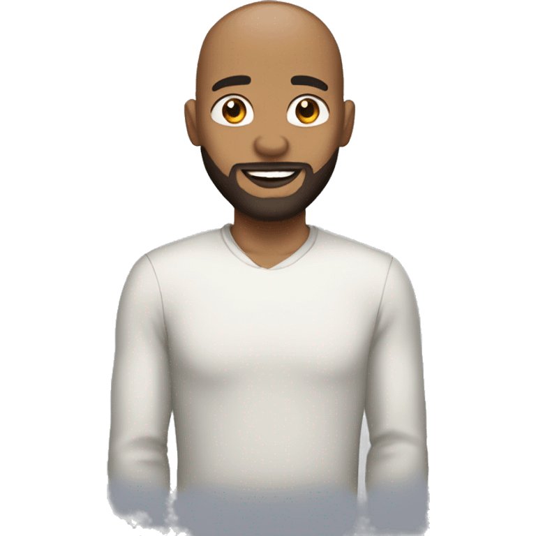 Light skin guy with beard, less hair on head  emoji