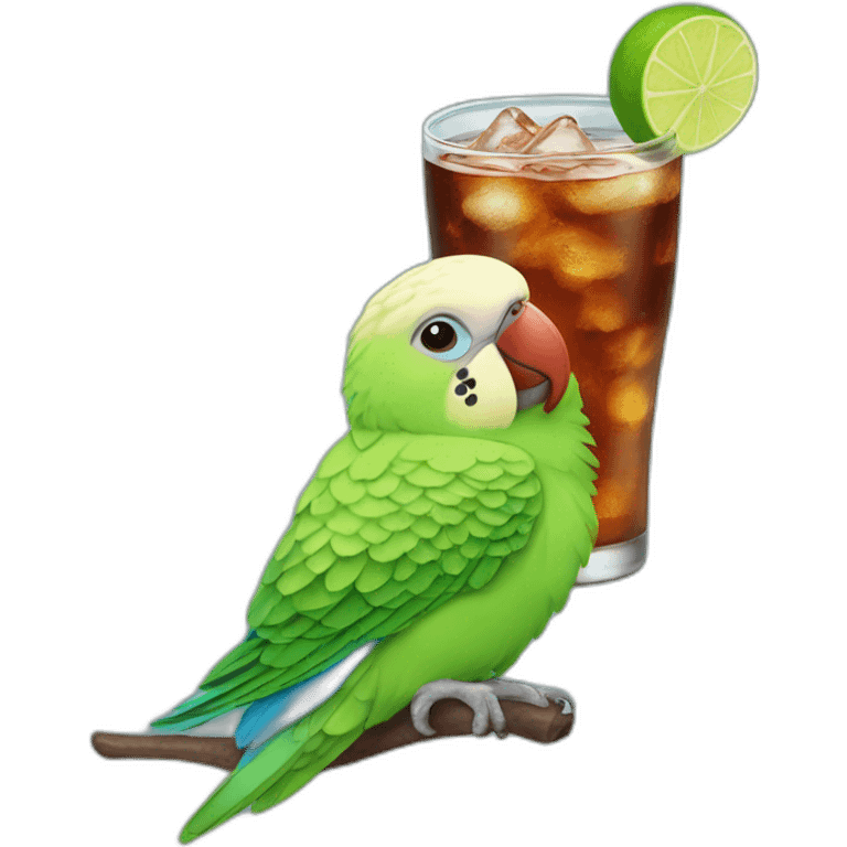 parakeet-drinking-cola emoji