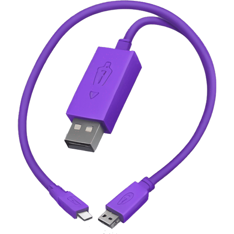 Purple usb cable emoji