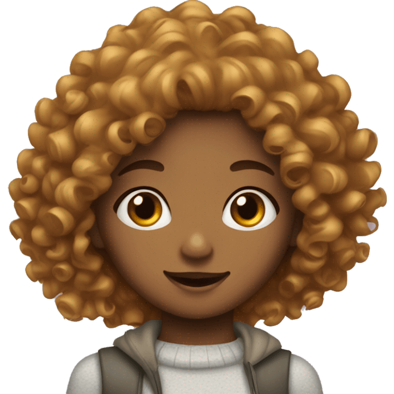 A curly haired girl with freckles  emoji