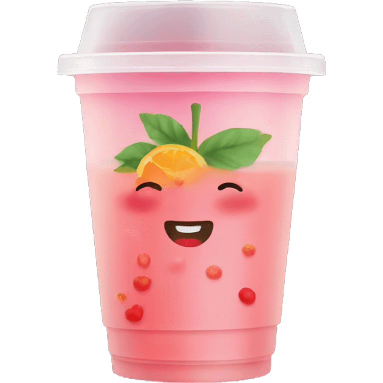 Cup of fresh fruits bubble tea emoji