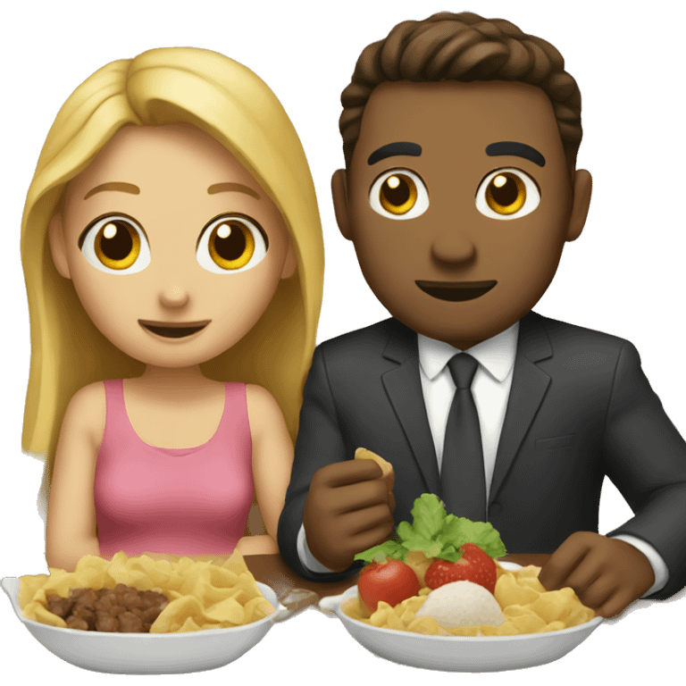 Couple eating emoji