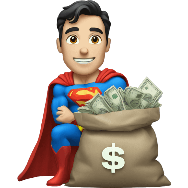 Superman with bag of money emoji