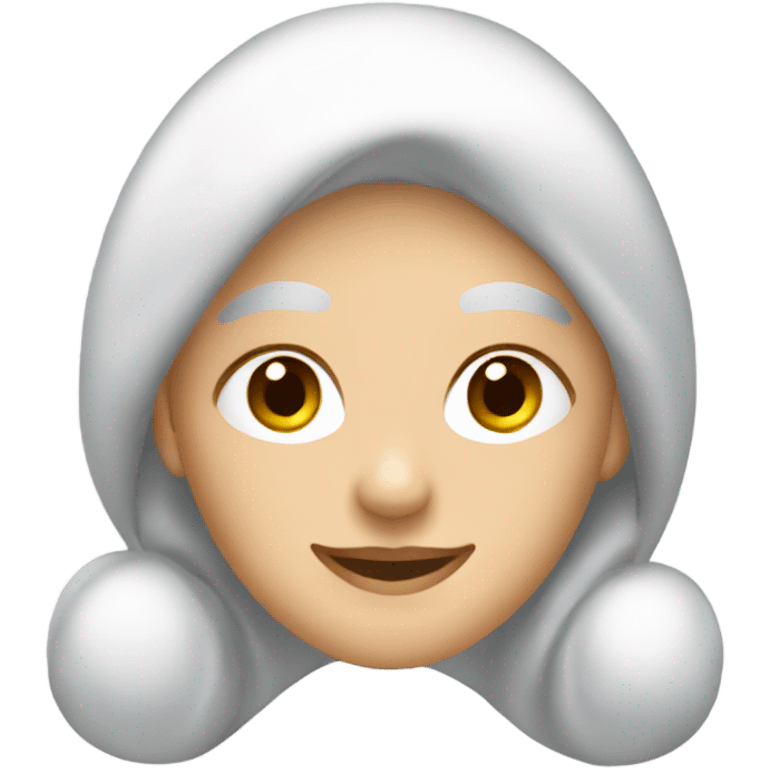 silver haired caucasian  woman wearing a Santa cap emoji