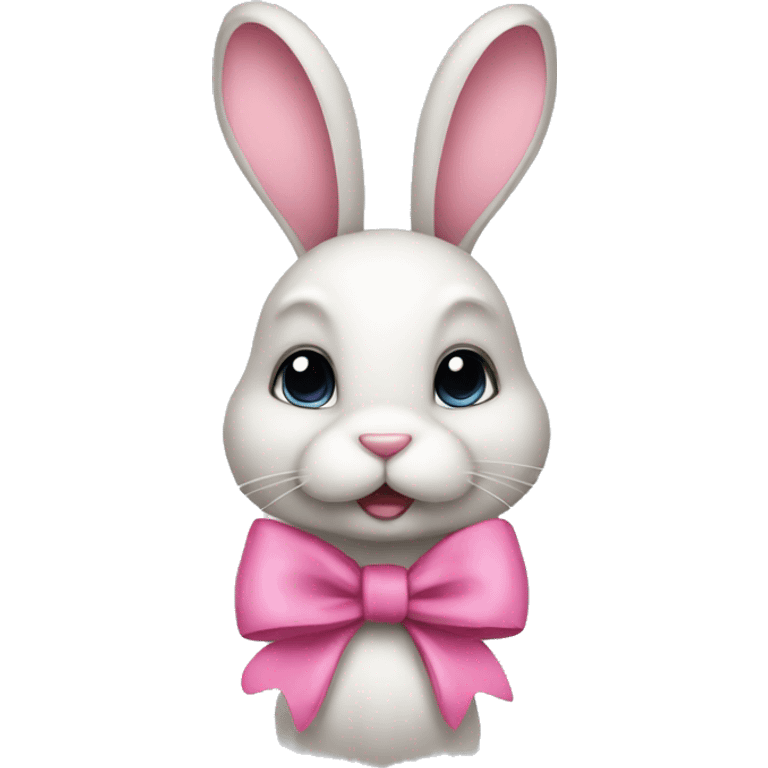 A bunny with a pink bow  emoji